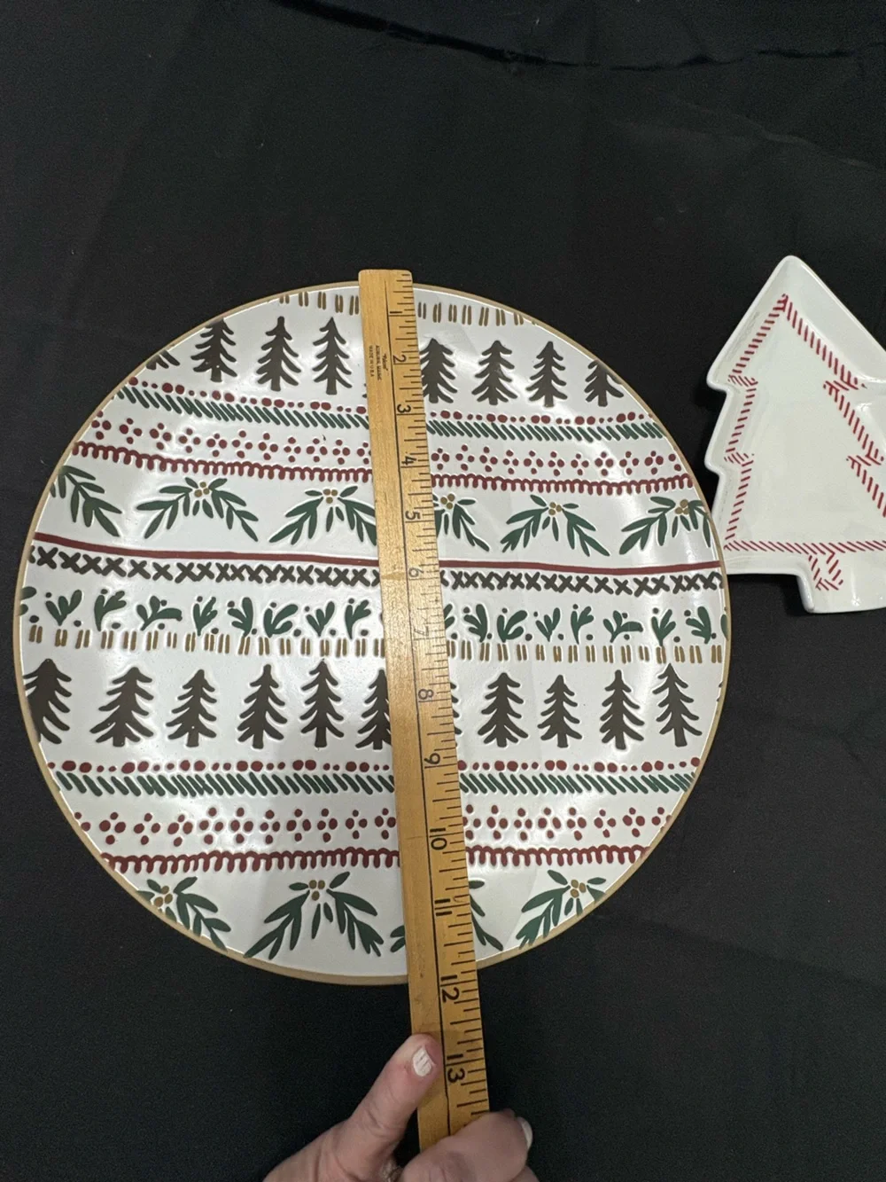 Crate&Barrel White Fair Isle Platter